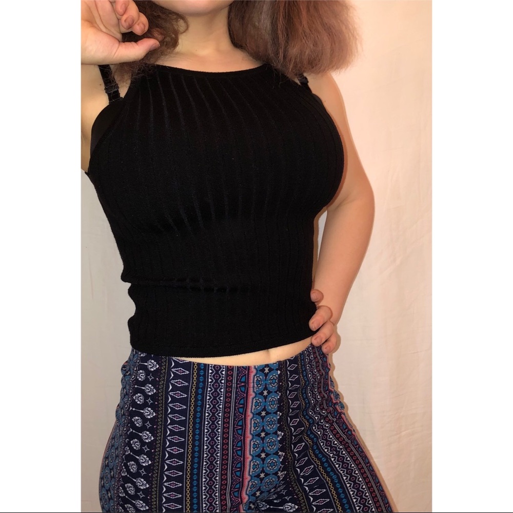 Black high neck top
